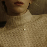 925 Silver Butterfly Zircon Choker Necklace 14K