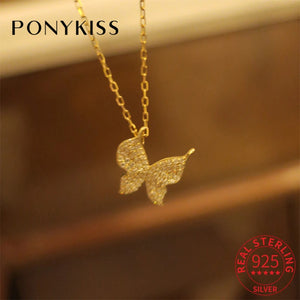 925 Silver Butterfly Zircon Choker Necklace 14K