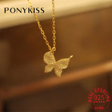 925 Silver Butterfly Zircon Choker Necklace 14K