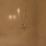 925 Silver Butterfly Zircon Choker Necklace 14K