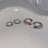 925 Silver Zircon Round Earrings Women Party Jewelry