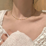 925 Silver Bead Chain Choker Necklace Women Fine Jewelry