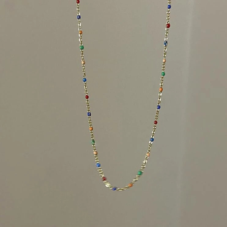 925 Silver Bead Chain Choker Necklace Women Fine Jewelry