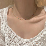925 Silver Bead Chain Choker Necklace Women Fine Jewelry