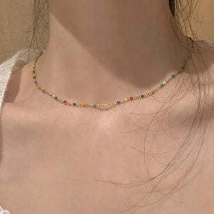 925 Silver Bead Chain Choker Necklace Women Fine Jewelry