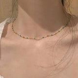 925 Silver Bead Chain Choker Necklace Women Fine Jewelry