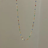 925 Silver Bead Chain Choker Necklace Women Fine Jewelry