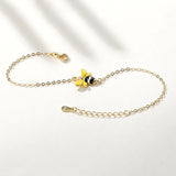 925 Silver Bee Chain Bracelet Enamel Women Jewelry