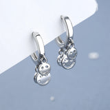 925 Silver Zircon Tassel Chain Hoop Earrings for Women