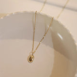 925 Silver Oval Pendant Choker Necklace for Women Fine Jewelry