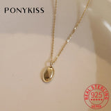 925 Silver Oval Pendant Choker Necklace for Women Fine Jewelry