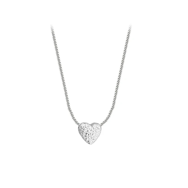 925 Silver Heart Choker Necklace Women Fine Jewelry Minimalist Accessories