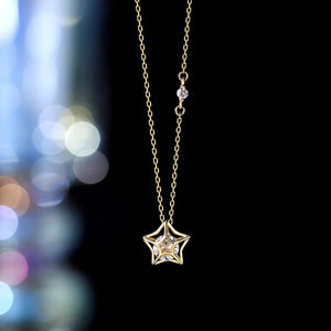 925 Silver Zircon Star Choker Necklace Women's Fine Jewelry