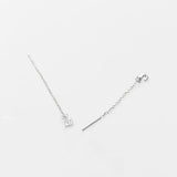 925 Sterling Silver Letter Tassel Drop Earrings Fine Jewelry