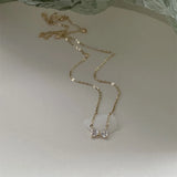 925 Silver Bowknot Zircon Choker Necklace Fine Jewelry