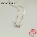 925 Silver Bowknot Zircon Choker Necklace Fine Jewelry