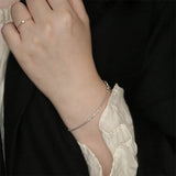 925 Silver Sparkling Chain Bracelet for Women, HipHop Fine Jewelry