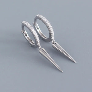 925 Silver Zircon Hoop Earrings for Women Anniversary Jewelry