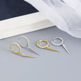 925 Silver Zircon Hoop Earrings for Women Anniversary Jewelry
