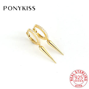 925 Silver Zircon Hoop Earrings for Women Anniversary Jewelry