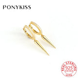 925 Silver Zircon Hoop Earrings for Women Anniversary Jewelry