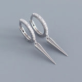 925 Silver Zircon Hoop Earrings for Women Anniversary Jewelry