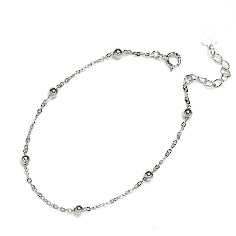 925 Silver Bead Geometric Bracelet Delicate Birthday Gift