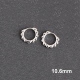 925 Sterling Silver Round Bead Hoop Earrings for Women