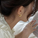 925 Sterling Silver Round Screw 18K Hoop Earrings For Women