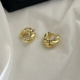 925 Sterling Silver Round Screw 18K Hoop Earrings For Women