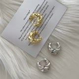 925 Sterling Silver Round Screw 18K Hoop Earrings For Women
