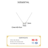 925 Silver Zircon CZ Bowknot Choker Necklace Classic Jewelry
