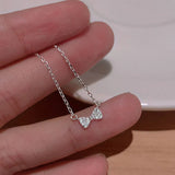 925 Silver Zircon CZ Bowknot Choker Necklace Classic Jewelry