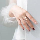 925 Silver Adjustable Pearl Spiral Ring
