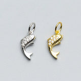 Romantic 925 Silver Animal Moon Star Zircon Charms for DIY Necklace