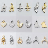 Romantic 925 Silver Animal Moon Star Zircon Charms for DIY Necklace