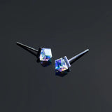Romantic S925 Sterling Silver Crystal Stud Earrings Women Party Gift