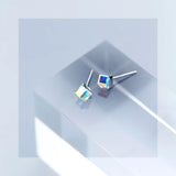 Romantic S925 Sterling Silver Crystal Stud Earrings Women Party Gift