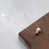Romantic S925 Silver Pearl Chain Bracelet for Women