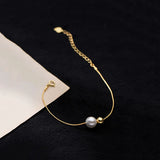 Romantic S925 Silver Pearl Chain Bracelet for Women