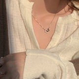 925 Silver Geometric Knot Chain Choker Necklace for Women