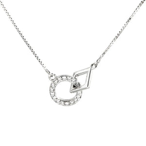 925 Silver Geometric Knot Chain Choker Necklace for Women