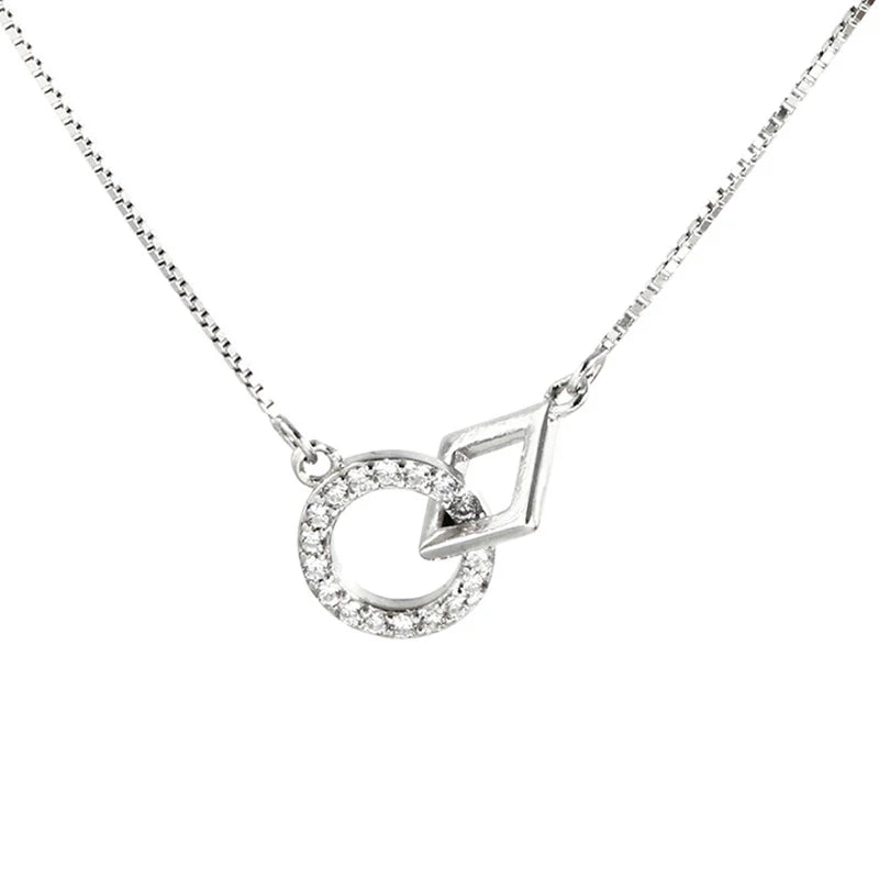 925 Silver Geometric Knot Chain Choker Necklace for Women