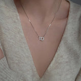 925 Silver Geometric Knot Chain Choker Necklace for Women