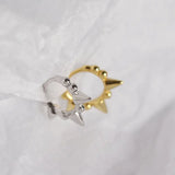 S925 Silver Round Bead Rivet Hoop Earrings Punk Unisex Accessory
