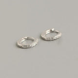 S925 Silver Round Bead Rivet Hoop Earrings Punk Unisex Accessory
