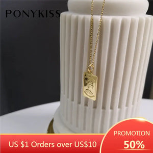 925 Silver Elizabeth Square Pendant Necklace Chain Lady Fine Jewelry Gift