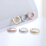 925 Silver Zircon Hoop Earrings, Party Accessory