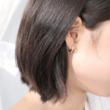 925 Silver Zircon Hoop Earrings, Party Accessory
