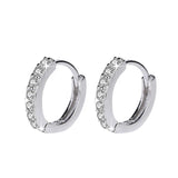 925 Silver Zircon Hoop Earrings, Party Accessory
